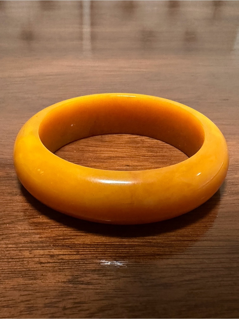 Vintage Butterscotch Bakelite Bangle Bracelet: 1930s Art Deco Jewelry
